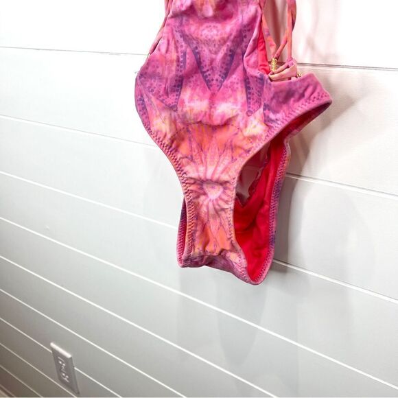 Ale by Alessandra Strappy Sexy Monokini Island Fire Pink Tie Dye XS Revolve - Picture 8 of 11